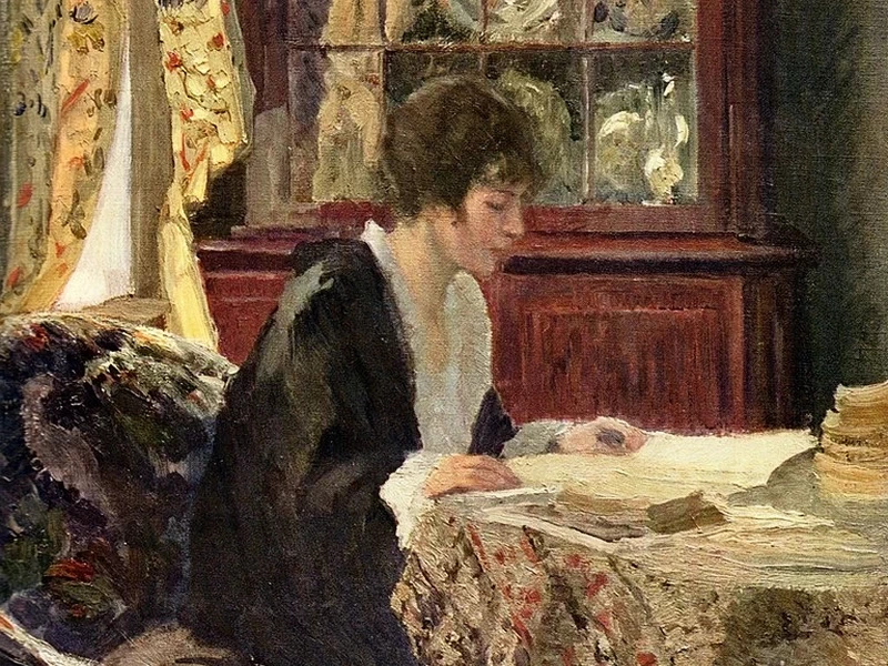1867-Ernst Oppler - Ragazza che legge